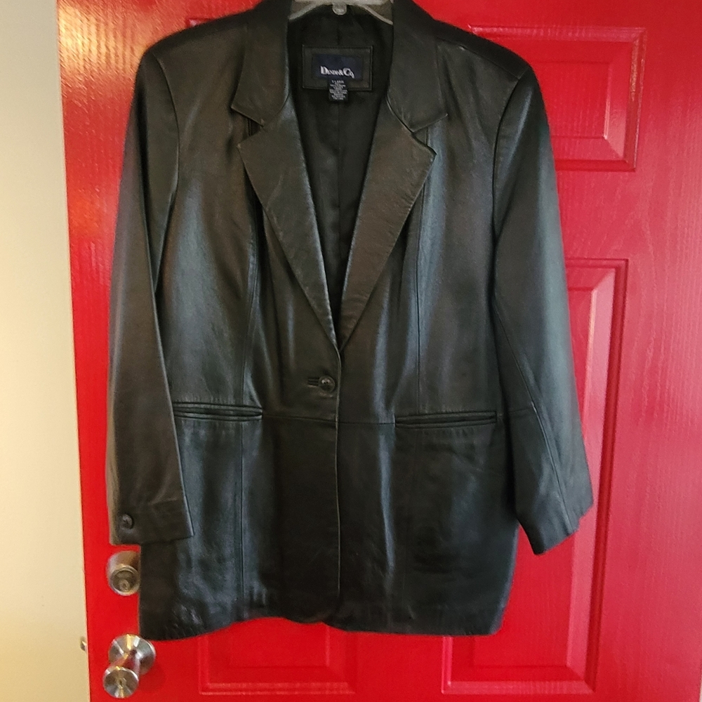 Leather blazer black